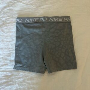 Nike Pro Charcoal Leopard Print Shorts